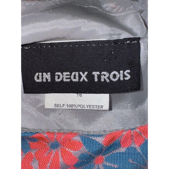 VTG Un Deux Trois Girl's Blue and Pink Floral Sleeveless Dress Size 16 USA - Picture 11 of 16
